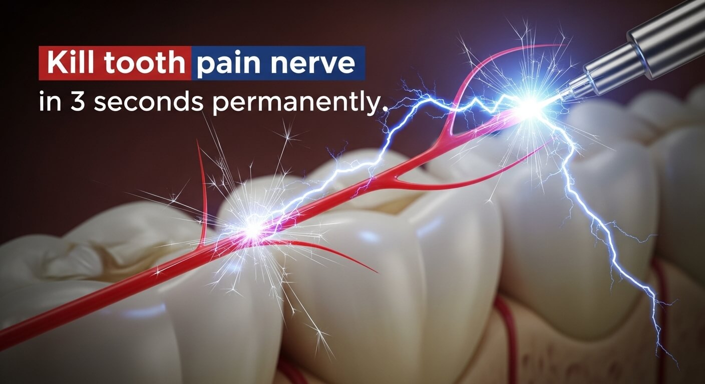 kill tooth pain nerve in 3 seconds permanently