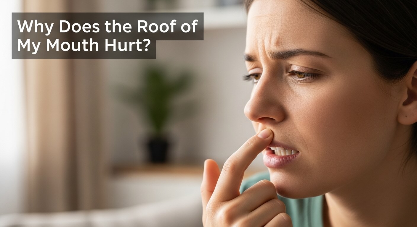 swelling of the roof of the mouth